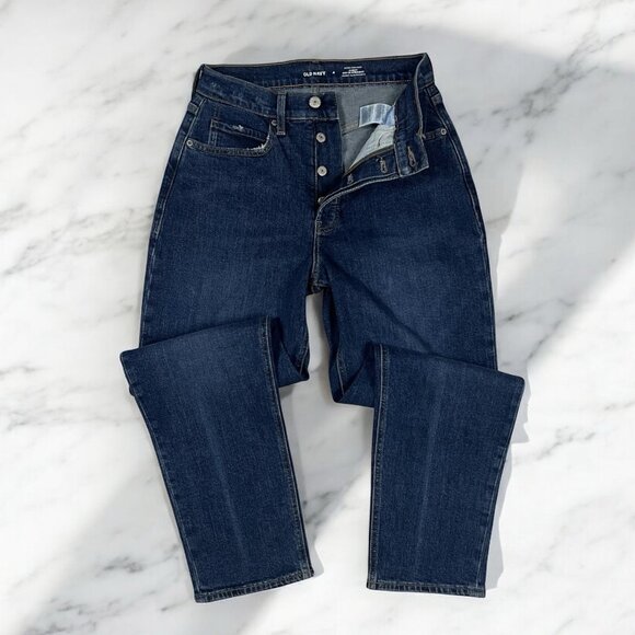 Old Navy Curvy Sky Hi Straight Jeans Size 4 Button Fly Extra High Rise Trish - Picture 2 of 11